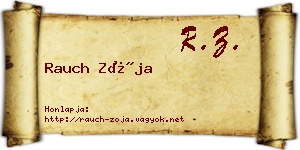Rauch Zója névjegykártya